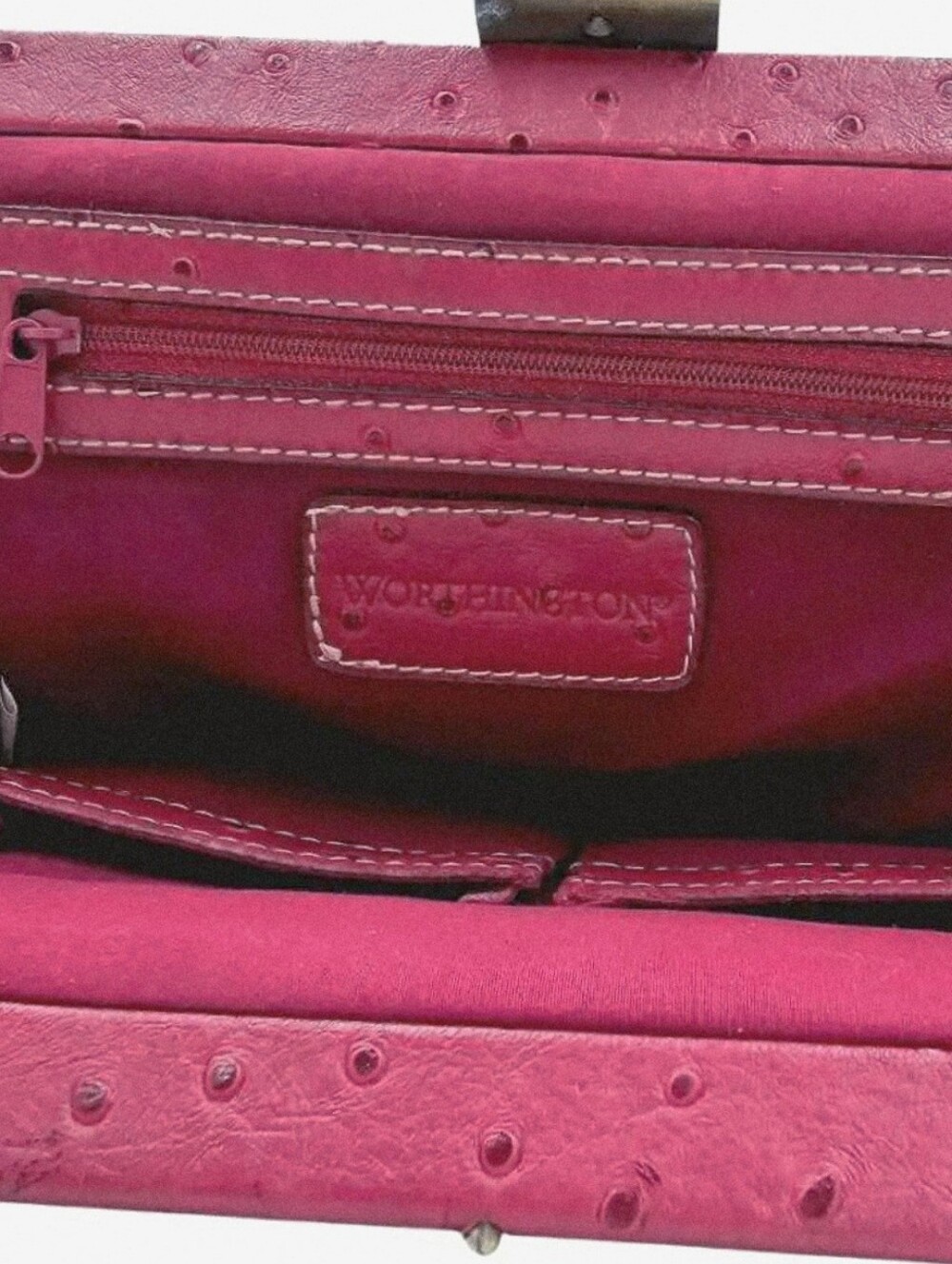#512 Worthington Burgundy Kiss Lock Clutch Evening Handbag - Picture 5 of 8
